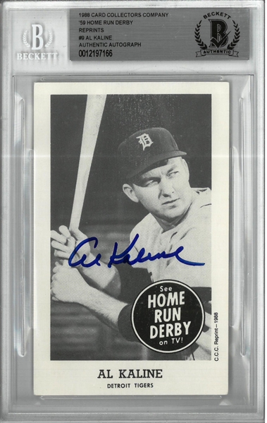 Al Kaline Autographed Home Run Derby Reprint Card