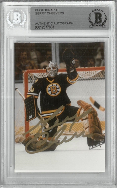 Gerry Cheevers Autographed 2.5x3.5 Photo