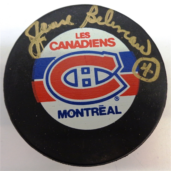 Jean Beliveau Autographed Canadiens Puck