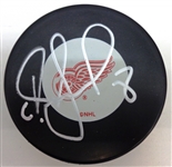 Igor Larionov Autographed Red Wings Puck
