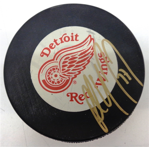 Paul Coffey Autographed Red Wings Puck