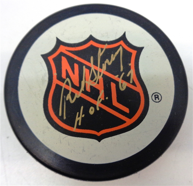 Red Storey Autographed Hockey Puck