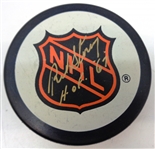 Red Storey Autographed Hockey Puck
