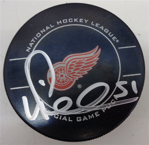 Valtteri Filppula Autographed Red Wings Puck