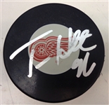 Tomas Holmstrom Autographed Red Wings Puck