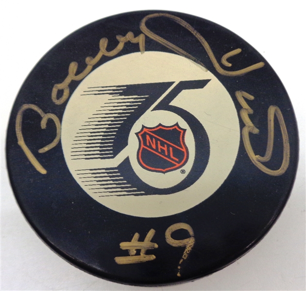 Bobby Hull Autographed NHL 75 Puck
