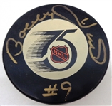 Bobby Hull Autographed NHL 75 Puck