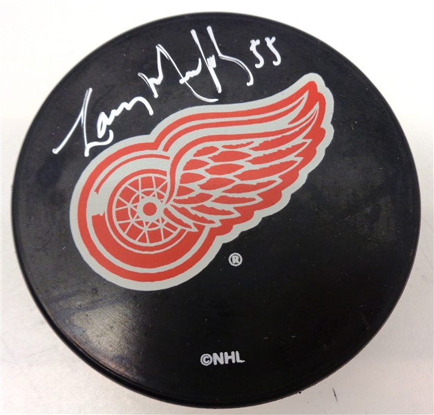 Larry Murphy Autographed Red Wings Puck