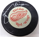 Jimmy Carson Autographed Red Wings Puck