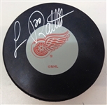 Luc Robitaille Autographed Red Wings Puck