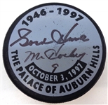 Gordie Howe Autographed 6 Decades Puck