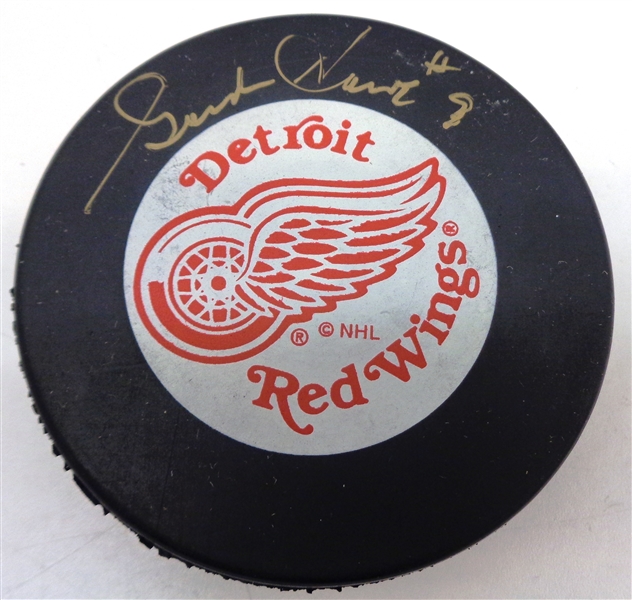 Gordie Howe Autographed Red Wings Puck