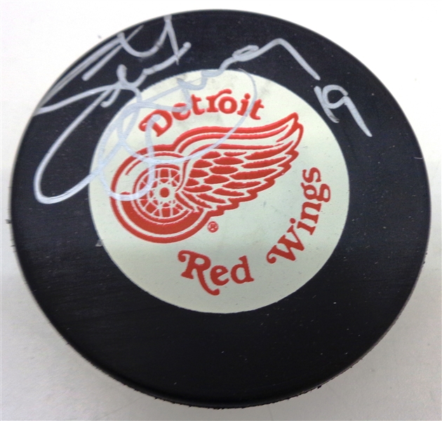 Steve Yzerman Autographed Red Wings Puck