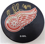 Sergei Fedorov Autographed Red Wings Puck