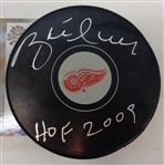 Brett Hull Autographed Red Wings Puck w/ HOF