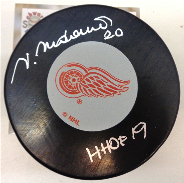 Vaclav Nedomansky Autographed Red Wings Puck w/ HOF