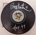 Bryan Trottier Autographed Penguins Puck
