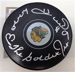 Bobby Hull Autographed Blackhawks Puck w/ The Golden Jet