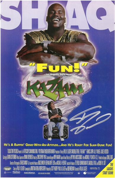 Shaquille ONeal Autographed 11x17 Kazaam Movie Poster