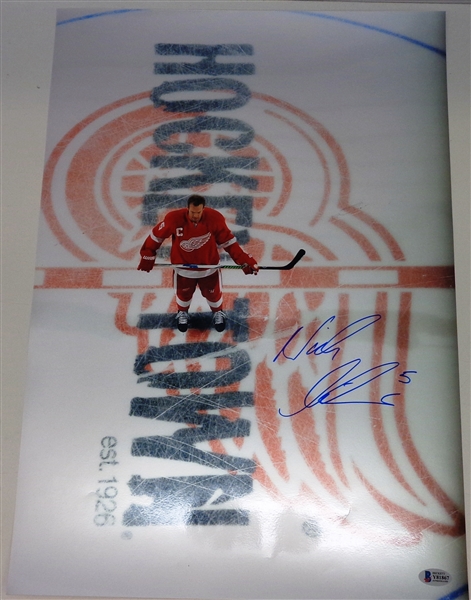 Nick Lidstrom Autographed 14x20 Center Ice Photo