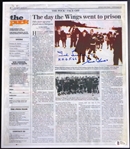 Ted Lindsay & Gordie Howe Autographed 12x14 News Reprint