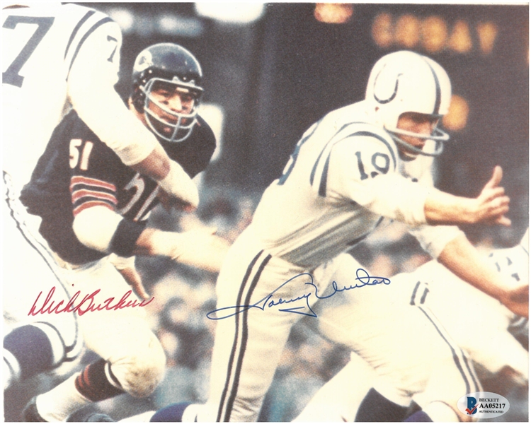 Dick Butkus & Johnny Unitas Autographed 8x10 Photo