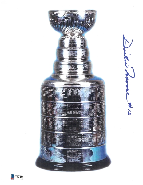 Dickie Moore Autographed 8.5x11 Cup Photo