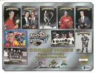 Gordie Howe Autographed 65th Birthday UD Sheet