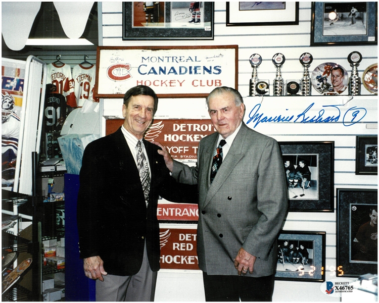 Maurice Richard Autographed 8x10 Photo w/ Ted Lindsay