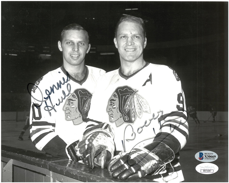 Dennis Hull & Bobby Hull Autographed 8x10 Photo