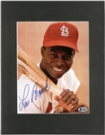 Lou Brock Autographed Matted Photo