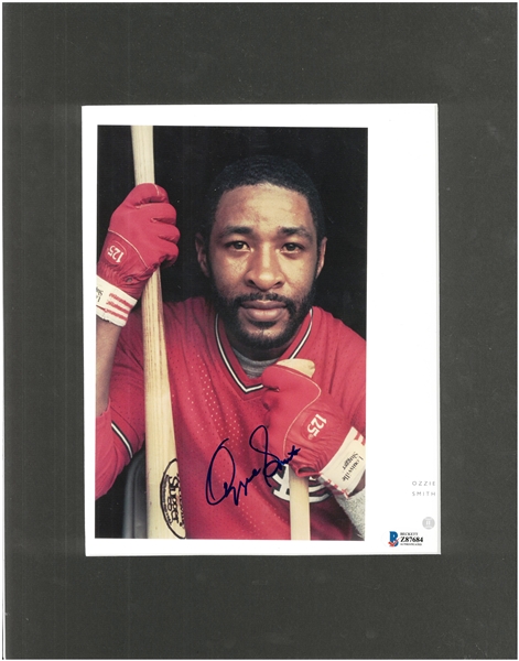 Ozzie Smith Autographed Matted Photo