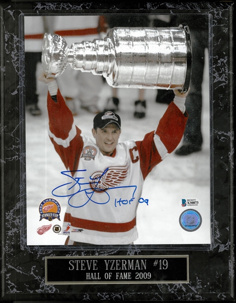 Steve Yzerman Autographed 8x10 Photo Plaque