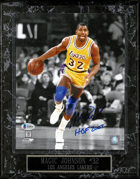 Magic Johnson Autographed 8x10 Photo Plaque