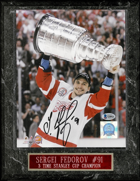 Sergei Fedorov Autographed 8x10 Photo Plaque