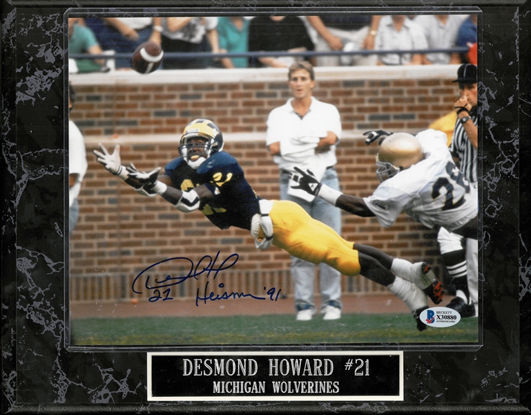 Desmond Howard Autographed 8x10 Photo Plaque