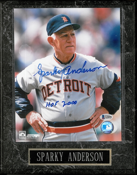 Sparky Anderson Autographed 8x10 Photo Plaque