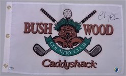 Chevy Chase Signed Caddyshack Bushwood Golf Flag