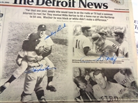 Lolich/Freehan/Northrup Autographed Newspaper