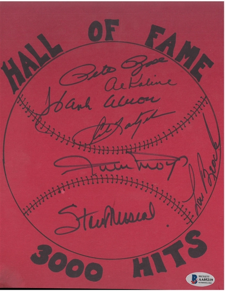 3000 Hit Club Autographed Custom Drawing