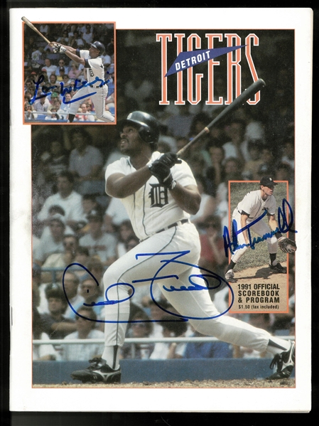 Fielder/Trammell/Whitaker Autographed 1991 Program