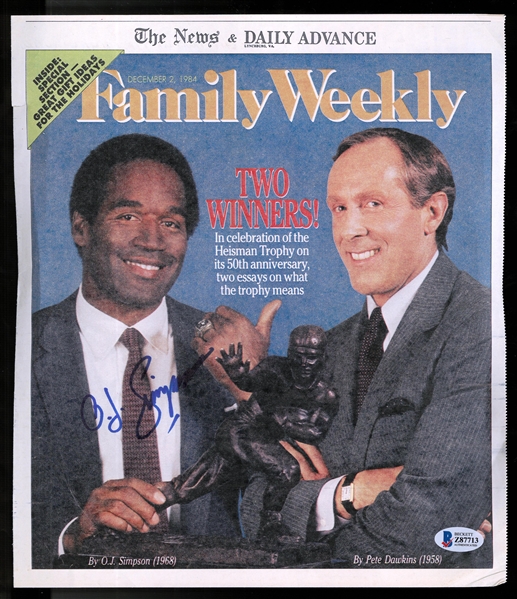 O.J. Simpson Autographed 1984 Family Weekly
