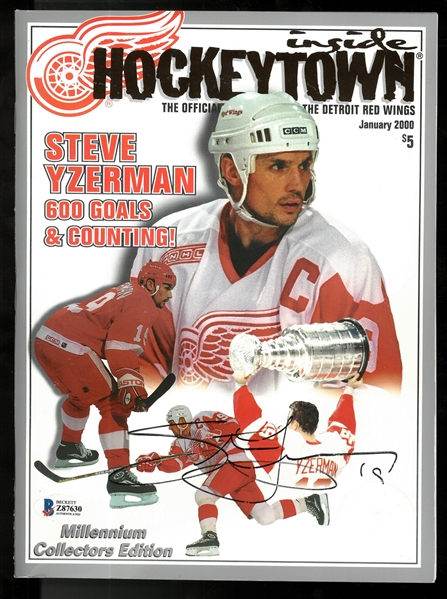 Steve Yzerman Autographed 600 Goals Magazine