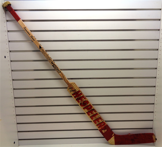 Mike Vernon Autographed Game Used Stick inscribed 1997 Stanley Cup