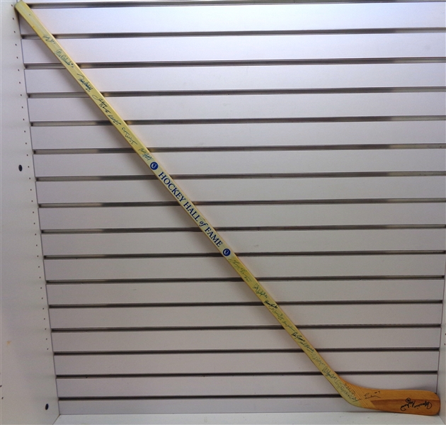 Hockey Hall of Fame Stick Signed by 21 HOFers
