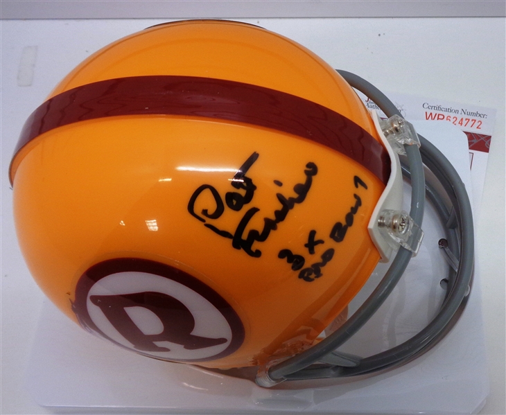 Pat Fischer Autographed Redskins Mini Helmet w/ 3X Pro Bowl