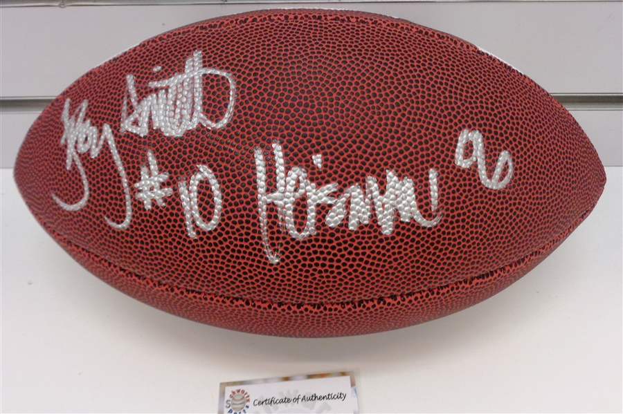 Troy Smith Autographed Football w/ Heisman
