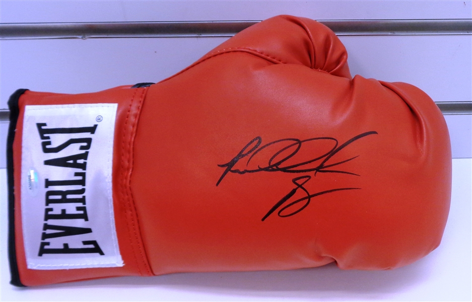 Riddick Bowe Signed Everlast Red Boxing Glove