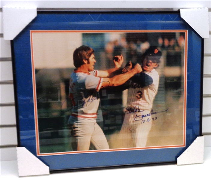 Pete Rose & Bud Harrelson Autographed Framed 16x20