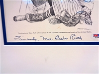 Mrs. Babe Ruth Autographed 8x10 Framed Sketch
